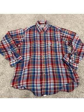 Flying Scotsman Mallard Collection Plaid Button Down Shirt size Large